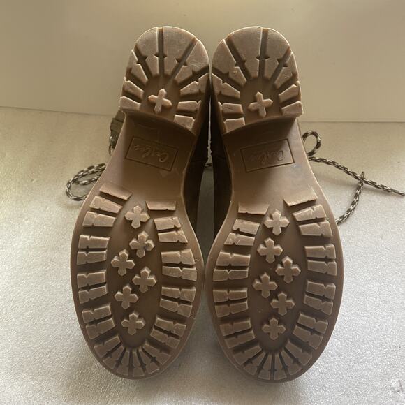 Carlos by Carlos Santana‎ Boots Women 9.5M Lace Up Chunky Heeled Shoes Lug Sole - Picture 8 of 8